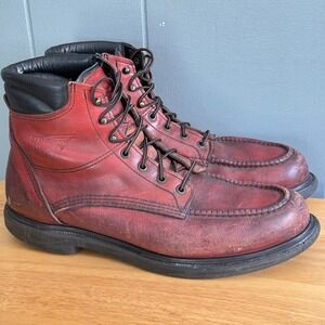 Red Wing 202 Supersole Moc Toe Work Boot Oxblood Leather Made in USA Mens 13